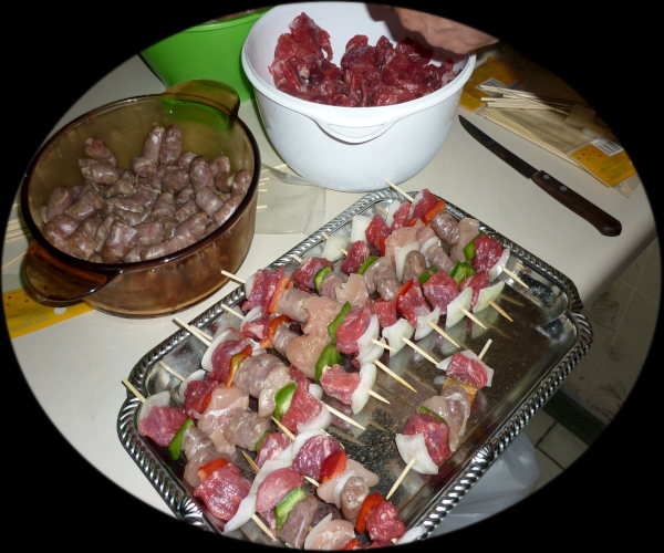 Brochetas coctel